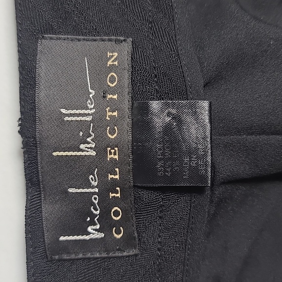 NICOLE MILLER Collection Wool Embroidered Pants in Black Size Small - Picture 2 of 15